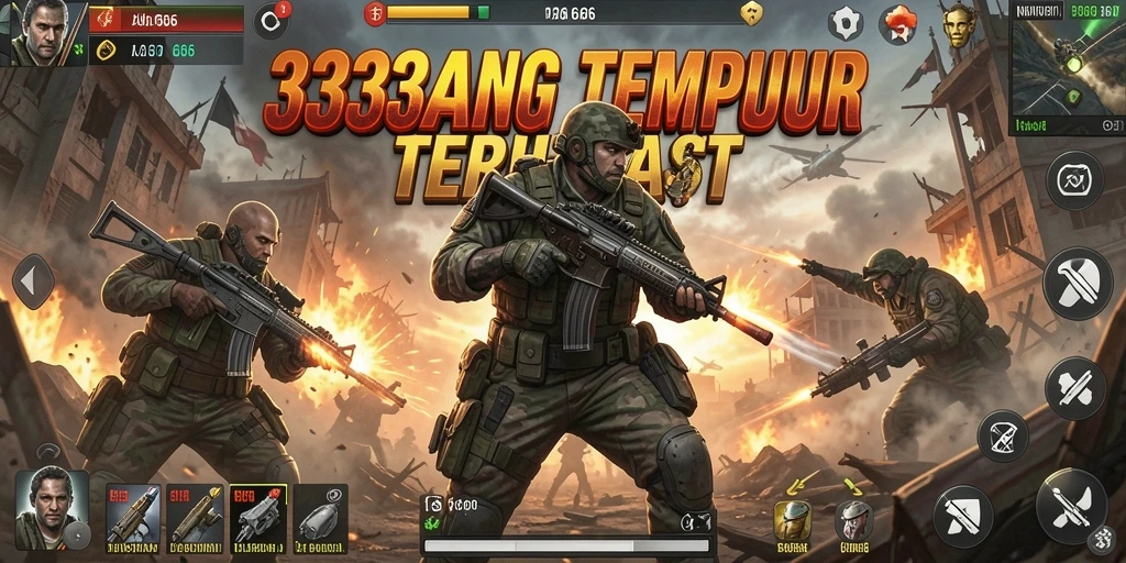 Tangkapan layar gameplay 333666 yang menampilkan pertempuran epik di medan perang.
