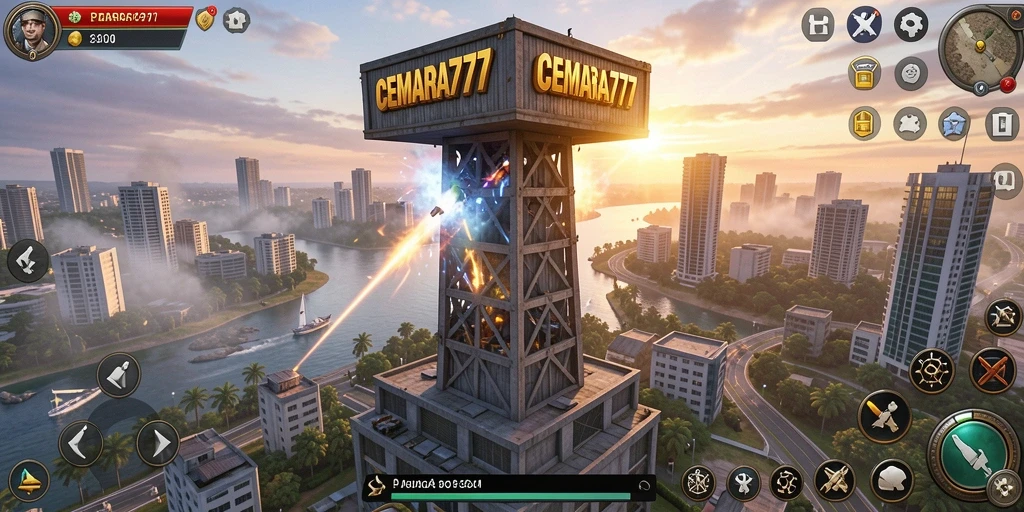 Screenshot gameplay CEMARA777 yang menampilkan tantangan Tower Defense.