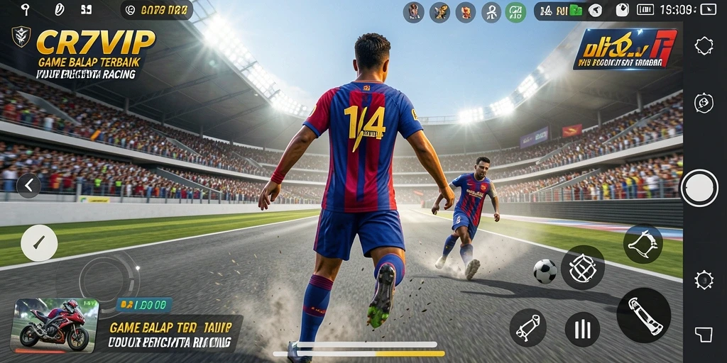 Tampilan gameplay balap yang mendebarkan dan grafis yang memukau.