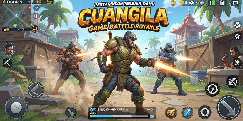 Screenshot CUANGILA menunjukkan aksi seru di arena Battle Royale.