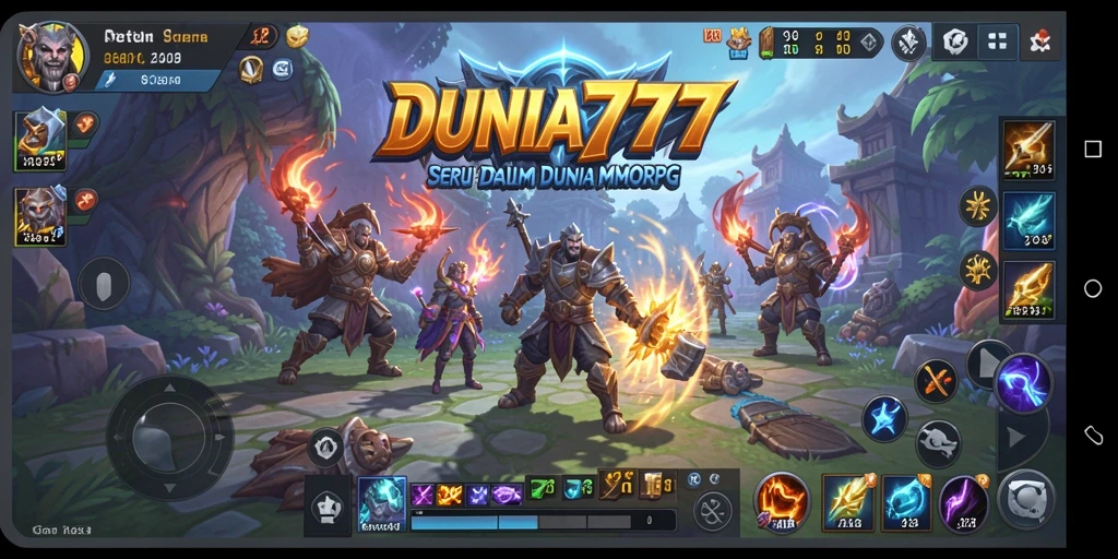 Tangkapan layar gameplay DUNIA777 menunjukkan aksi pertempuran menarik dalam MMORPG.