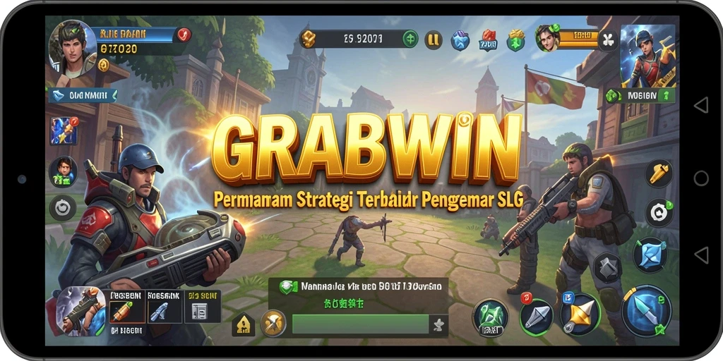 Screenshot gameplay GRABWIN menampilkan strategi dan taktik pertempuran.