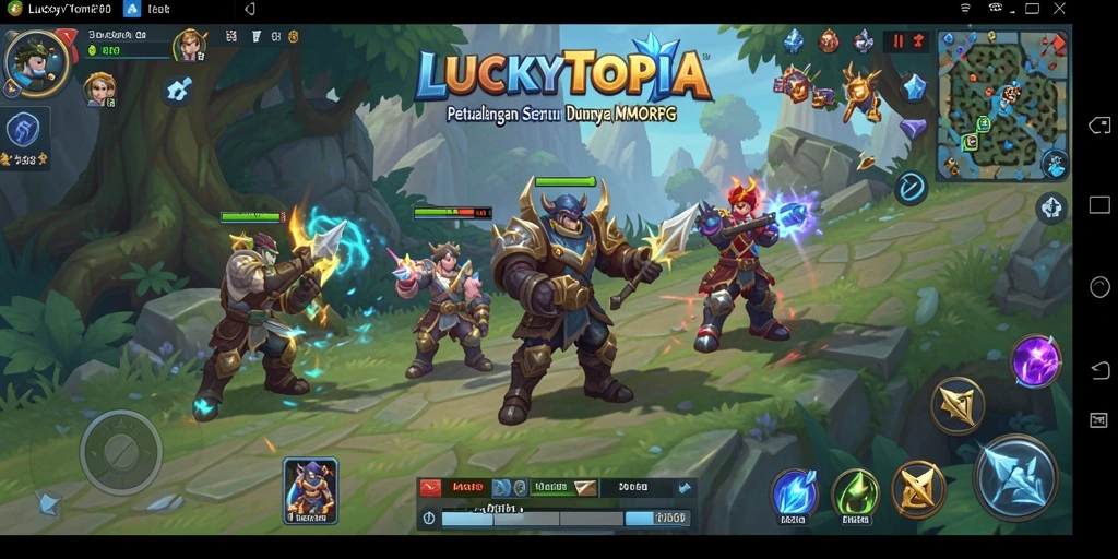Tampilan menarik dari gameplay <strong>LUCKYTOPIA</strong> yang memukau dan mendebarkan.