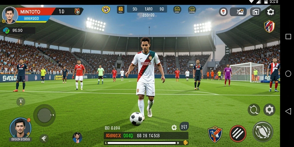 Gameplay seru MINTOTO dengan aksi sepak bola yang mendebarkan.
