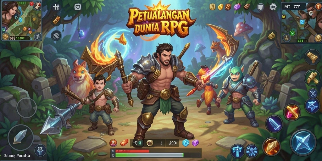 Screenshot gameplay MT777 menunjukkan pertarungan seru dalam dunia RPG.