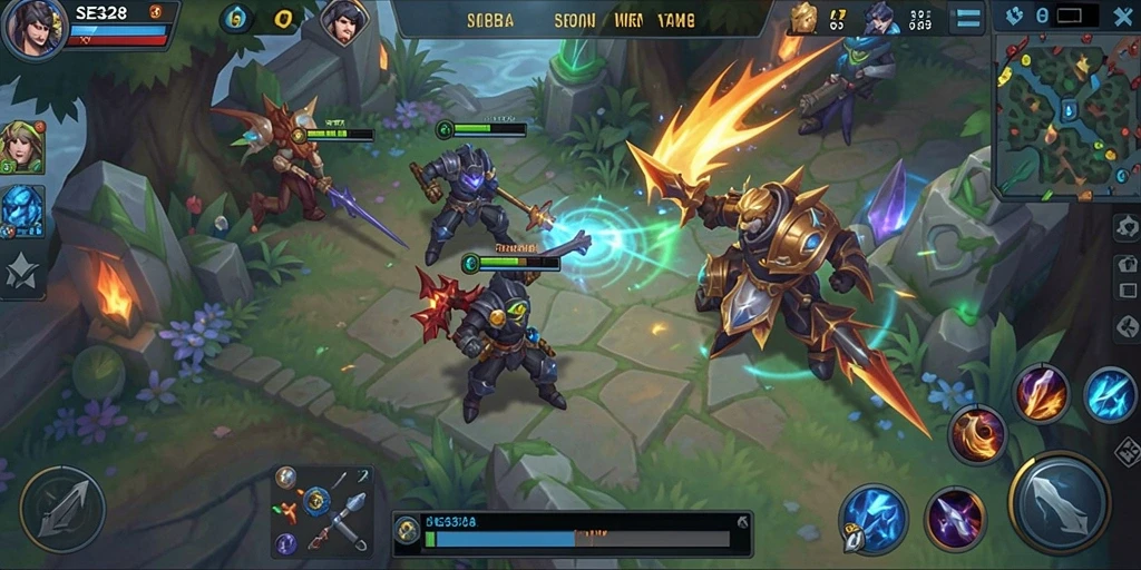Tampilan seru dari gameplay MOBA SE328 yang menegangkan.