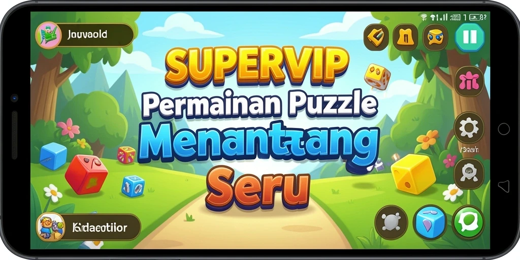 Tampilan gameplay seru dalam SUPERVIP, menyelesaikan puzzle menantang.