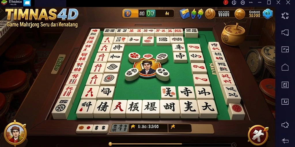 Tampilan gameplay seru di TIMNAS4D dengan ubin Mahjong.